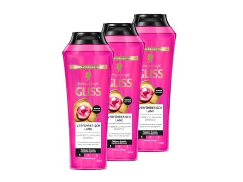 Image of Gliss Shampoo Seductive Long (3 x 250 ml), Hair Shampoo with Biotin Complex & Peony, Nourishing Shampoo Nourishes Dry Tips & Removes Oily Roots