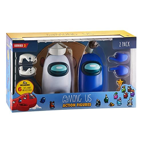 Image of Among Us 2 Pack of Large Crewmate Action Figures - Series 2 (White and Blue)