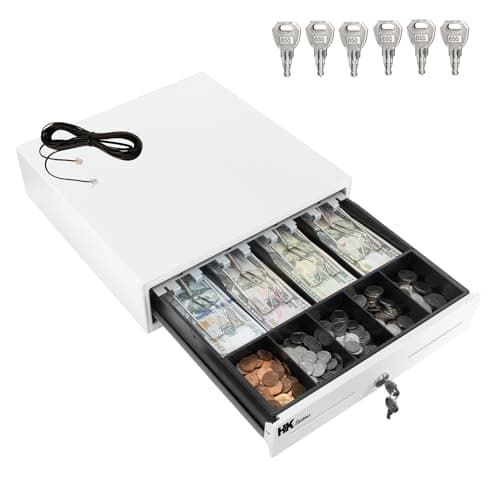 Image of 13" WHITE Heavy Duty POS Interface Cash Drawer with 5Bill/5Coin