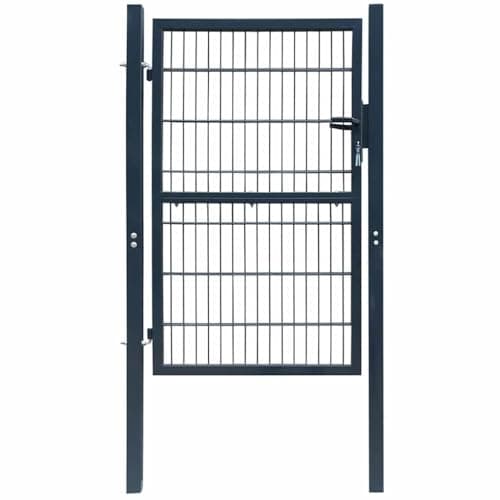 Image of vidaXL Fence Gate Anthracite Grey 106x170cm Outdoor Single Door Barrier Border