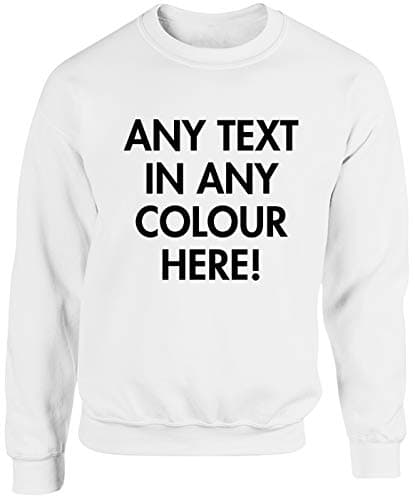 Image of Hippowarehouse Personalised unisex jumper sweatshirt pullover (Specific size guide in description) White