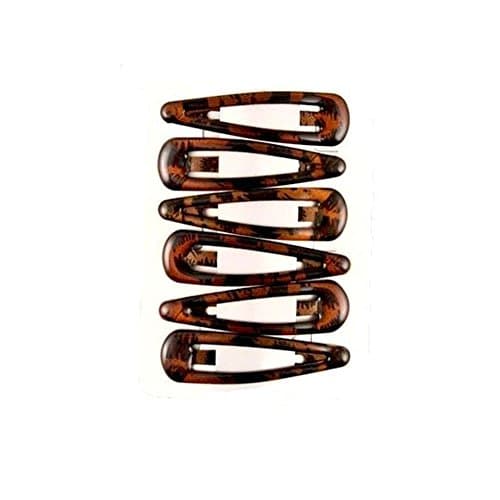 Image of Womens Hair Accessories Set - 6 X Snap Hair Clips in Brown Colour Stylish Hairclips for Daily Wear
