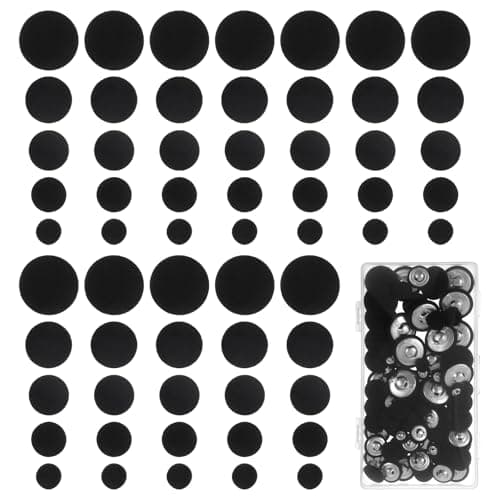 Image of Guduling 90 Pcs Black Fabric Covered Buttons,Tuxedo Suit Button,5 Sizes of Black Buttons(11.5mm, 15mm, 18mm,20mm,25mm) with Shank Holes for Dresses, Blouses, Suits & DIY Craft
