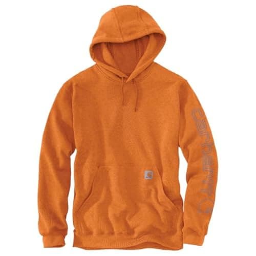 Image of Carhartt Men's Loose Fit Midweight Logo Sleeve Graphic Sweatshirt, Rust Heather, M