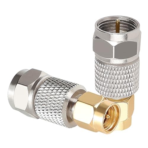 Image of KUOQIY 2 PCS F Type Male to SMA Male Connector, F to SMA Coax Adapter, for RF Application WIFI Antenna FPV Drone Extension Cable Wireless LAN Devices