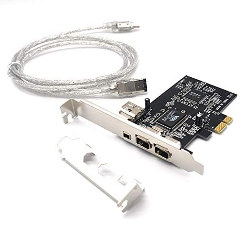 Image of Pardarsey PCIe 3 Ports 1394A Firewire Expansion Card, PCI Express (1X) to External IEEE 1394 Adapter Controller (2 x 6 Pin + 1 x 4 Pin) with Low Profile Bracket for Desktop PC and DV Connection