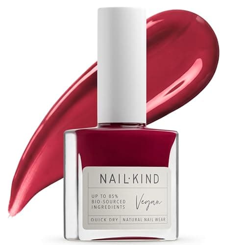 Image of NAILKIND Red Nail Polish - Red Carpet - Classic Nail Varnish - Vegan Nail Lacquer + Peta Certified + Cruelty Free - Quick Drying & Long Lasting - Chip Resistant Manicure - 8ml