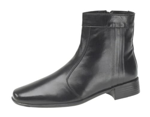 Image of CISSBURY Gents Pleated Soft Leather Ankle Boot Internal Side Zip Black
