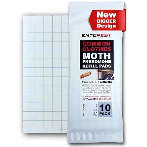 Image of Entopest 10-Pack Clothes Moth Monitoring Traps – Refill for Room & Wardrobe Hanger Units – For Detection of Tineola bisselliella