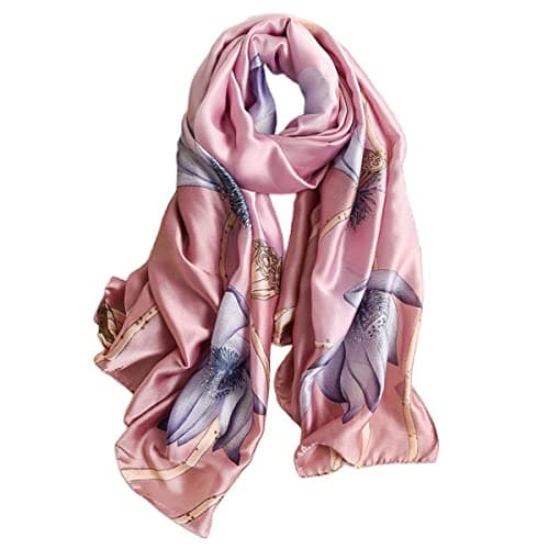 Image of FAIRYGATE Silk Scarf Floral Printed Women's Scarves & Wraps Soft Elegant Ladies Satin Thin hawl Lightweight Vintage Scarves for wedding evening 79018