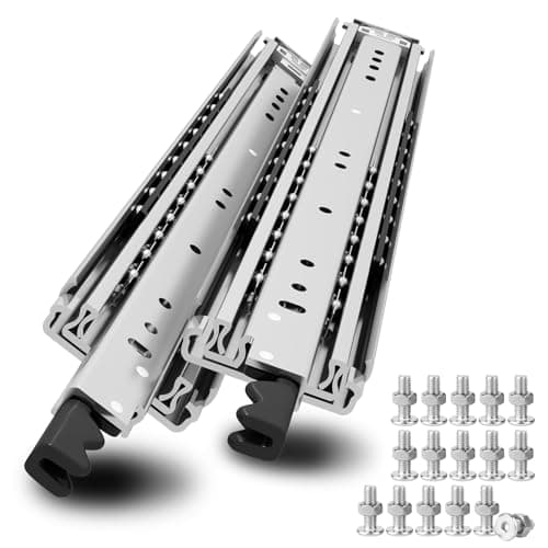 Image of VADANIA 500mm Ultra Heavy Duty Locking Drawer Runners #XD76, Upgrade Third Section Removable Industrial Drawer Runners | Max 156kg Load Capacity | Full Extension Ball Bearing Runners | 1 Pair