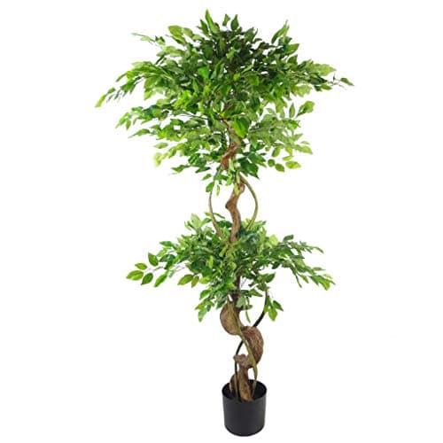 Image of Leaf LEAF-7369 150cm Trunk Artificial Japanese Fruticosa Style Tree, Twisted Large Ficus, (5ft)