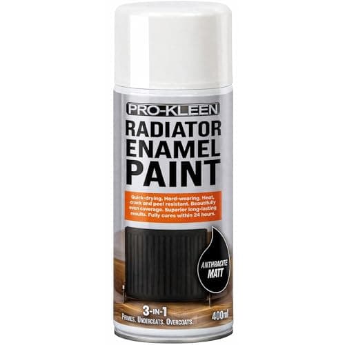 Image of Pro-Kleen Radiator Enamel Spray Paint Anthracite Matt 400ml - Heat Resistant up to 100ºC - For Radiators, Hot Pipes, Water Tanks & More - Fast Drying & No Primer Needed