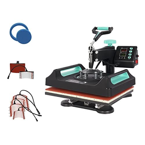 Image of UKPRESS Heat Press Machine 8 in 1 29x38cm Sublimation Printing Swing Away 360 Degree for T Shirts Mug Hat Plate Cap Mouse Pads Dual Digital Control Multifunctional Green