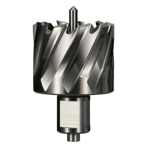 Image of Vearter 46mm HSS Annular Cutter, 19.05mm Weldon Shank, Mag Drill Bit with Pilot Pin for Steel Plate, Aluminum, Brass, Cast iron, Stainless Steel