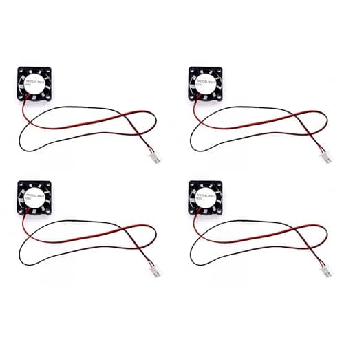 Image of JZK 4PCS 25x25x7mm DC 5V Mini Cooling Fan 25mm, 9800rpm, 0.08A, Sleeve Bearing, 2507 Small Brushless DC Fan 2.5cm for Development Board, Graphics Card, 3D Printer Fan