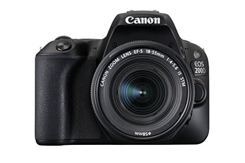 Image of Canon EOS 200D Digital SLR Camera with EF-S 18 - 55 mm f/4-5.6 IS STM Lens - Black (Renewed)