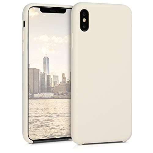 Image of kwmobile Case for Apple iPhone XS Max Case - Soft Cover - Shockproof Silicone - Wireless Charging Cream