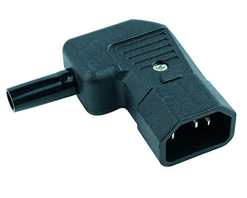 Image of IEC Right Angle Cable Plug Power Connector PC Mains 3 Poles 90 Degrees Rewireable Screw Terminals Hobby DIY Electronics Electrical