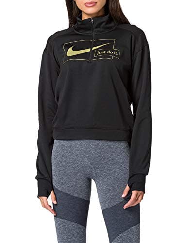 Image of Nike Women's Icon Clash Sweatshirt, Black/Metallic Gold, M
