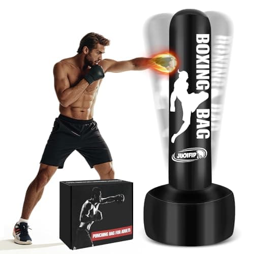 Image of JUOIFIP Punch Bag Adult 180 cm Inflatable Punch Bag Standing Freestanding Kickboxing Bags Equipment for Training MMA Muay Thai Fitness to Use