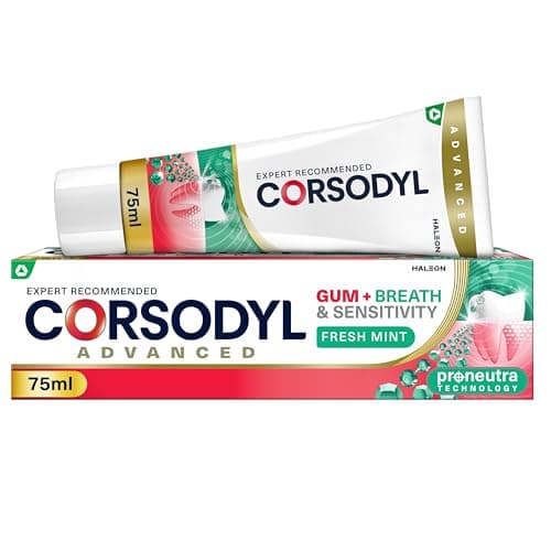 Image of Corsodyl Toothpaste Advanced Gum+ Breath & Sensitivity Toothpaste, with Pro-Neutra Technology for Bad Breath, 75ml