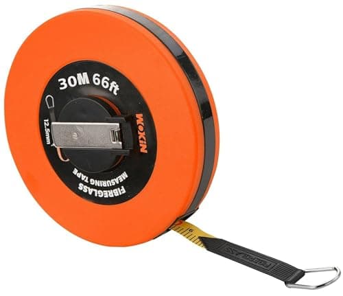 Image of AARACHI WOKIN 30m*12.5mm Long Fiberglass Measuring Tape, Gauge Measure Ruler Tools for DIY or Building Requirements Surveyors and Engineers Site use Measurements with Metric and Inch Blade