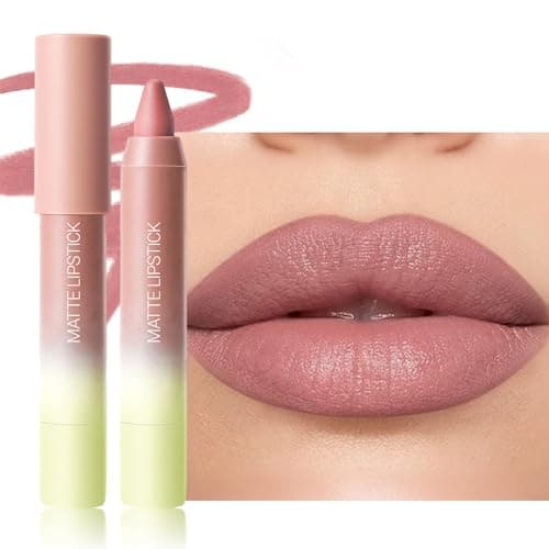 Image of Erinde Matte Lip Crayon, Long Lasting Velvet Finish Lipstick Pen, Soft Blurred Effect, Lightweight Smooth Creamy Texture, Transfer Resistant Smudge Proof Lip Colour, Comfortable Non Drying Makeup 1#