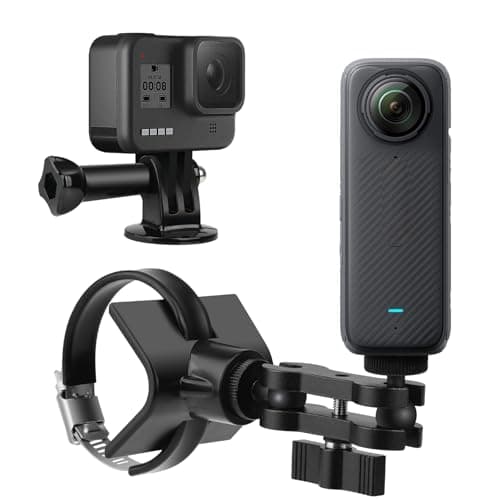 Image of BarGrip Universal Roll Bar Camera Mount Clamp for Action Cams – Fits 1”–2” Round, Square & Profile Bars | 360° Adjustable Dual Ball Arm | Compatible with GoPro, Insta360, DJI | For UTVs, ATVs, Boats