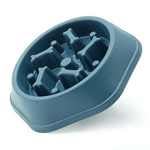 Image of Dog Bowl Slow Feeder Dog Bowl Bloat Stop Dog Food Bowl Interactive Puzzle Healthy Eating Bowl (Navy blue)