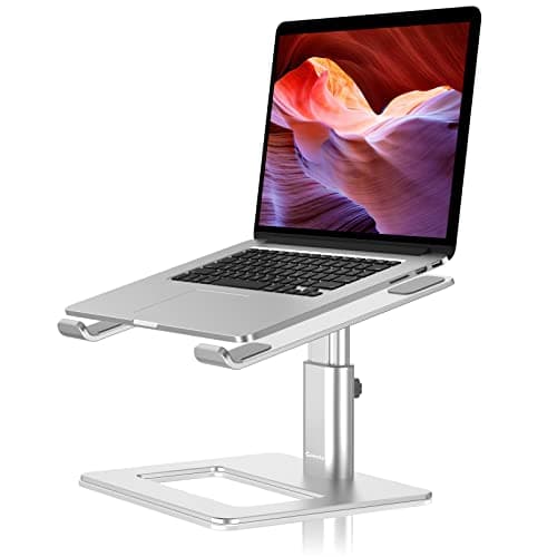 Image of GOKEDA Laptop Stand for Desk, Aluminum Portable Ventilated Laptop Riser, Ergonomic Adjustable Macbook Stand Compatible with MacBook Air Pro, Dell, HP, Lenovo Samsung (More 11-17" Laptops)