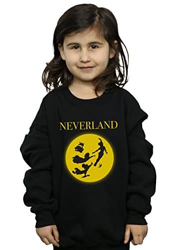 Image of Disney Girls Peter Pan Moon Silhouettes Sweatshirt Black 7-8 Years