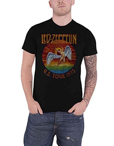 Image of Live Nation Led Zeppelin - Usa Tour 1975 Men's T-Shirt Black Large