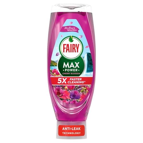 Image of Fairy Max Power Washing Up Liquid Mrs Hinch's Cherry Blossom 8x730ml