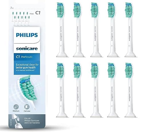 Image of Philips Sonicare Original ProResults Standard Sonic Toothbrush Heads - 10 Pack in White (Model HX6010/32)