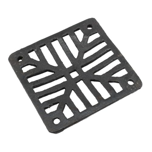 Image of Black Cast Square Drain Grate Gully Grid Cover (6" 150mm x 10mm)