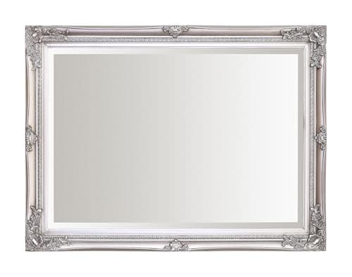 Image of Select Mirrors Rennes Vintage Wall Mirror - Shabby Chic Baroque, Antique, French Design - Solid Wood Frame (Antique Silver, 60cm x 80cm)