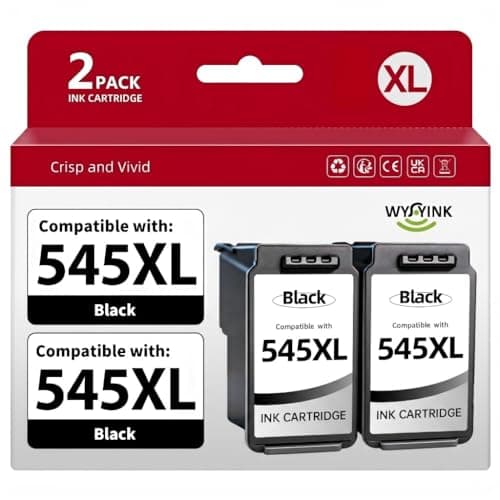 Image of WYFYINK 545 XL Ink Cartridges Replacement for Canon 545 Black Ink Cartridge PG 545XL Black PG545 PG-545 546 for Cannon TS3350 TS3355 TS3300 TS3150 MG2551S TR4550 TR4650 TR4551 MX495 Printers (2 Black)