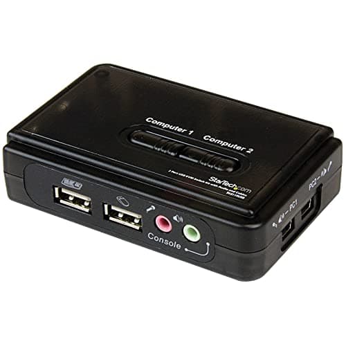 Image of StarTech.com 2 Port USB VGA KVM Switch - Single VGA - Hot-key & Audio Support - 2048x1536 @60Hz KVM Switch - KVM Video Switch (SV211KUSB)