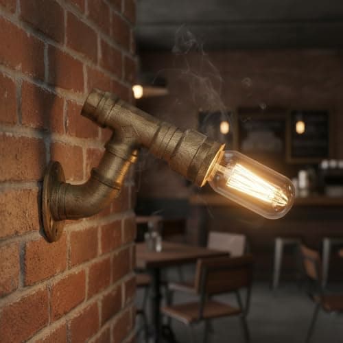 Image of DC VOLTAGE Vintage Industrial Steampunk Wall Sconce 12.5cm Brushed Copper Metal E27 Wall Light Creative Retro Indoor Rustic Wall Lamp for Bedroom, Living Room, Kitchen, Hallway, Restaurant, Bar Décor