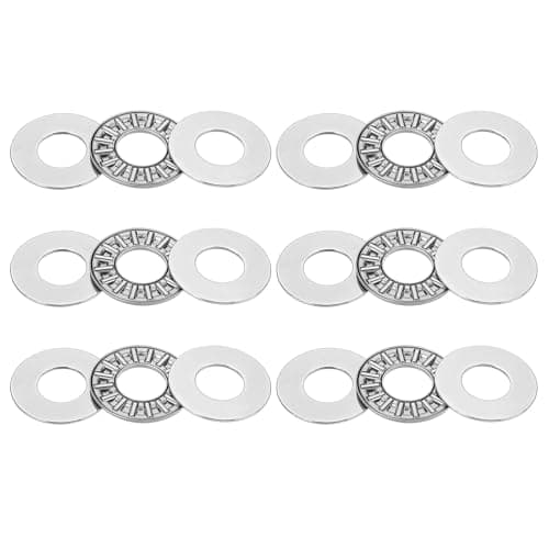Image of PATIKIL AXK1226 Thrust Needle Roller Bearings 12x26x4mm, 6 Pcs Chromium Steel Needle Roller Thrust Bearing with Washers for Conveyor Systems Machine Tools, Silver