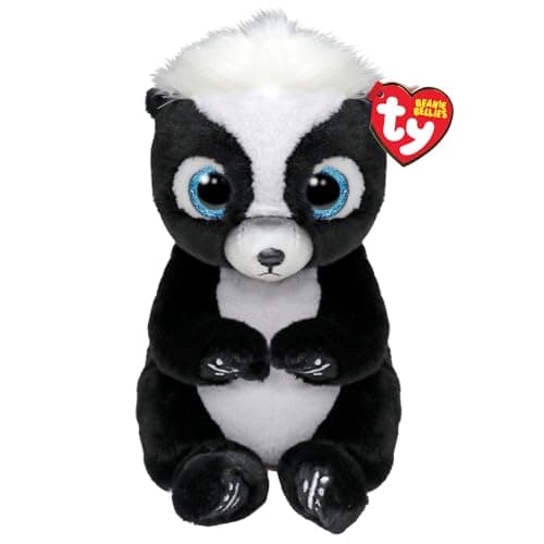 Image of TY Rukus Skunk Beanie Bellies Regular 14cm - Squishy Beanie Baby Soft Plush Toys - Collectible Cuddly Stuffed Teddy