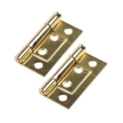Image of Bifold Door Hinges 75mm (3 inch) Electro Brass Plated Flush Door Bifold Gate Hinge for Kitchen Corner Cupboard Cabinets Wardrobe Pack of 2