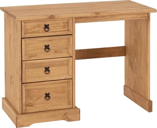 Image of Seconique Corona 4 Drawer Dressing Table in Distressed Waxed Pine