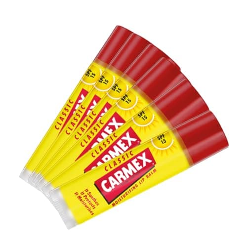 Image of Carmex Classic Lip Balm Stick Set for Smooth, Soft Lips | SPF 15 Sun Protection | Soothes & Protects Sun-Exposed Lips | Intensely Hydrating Summer Lip Care Formula | Travel-Friendly (Pack of 6)