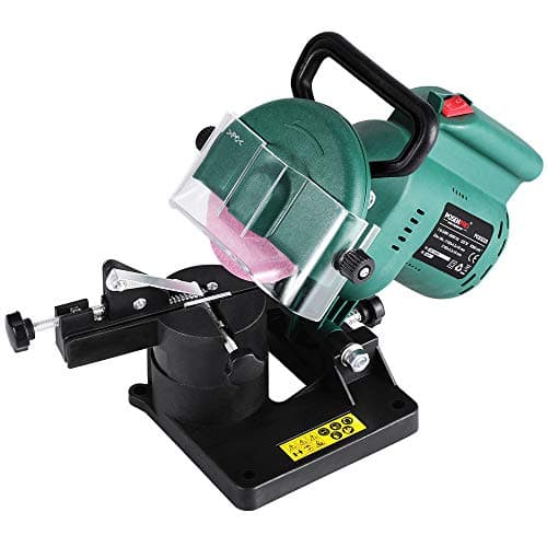 Image of POSENPRO 220W Corded Electric Chainsaw Sharpener Grinder Work with a Grind Angle of 35° Left to Right, 100MM Grinding Wheel Included