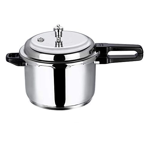 Image of Vinod Pressure Cooker Stainless Steel, Outer Lid Induction Base Cooker,Indian, Sandwich Bottom, Cooking, Soups, and Rice Recipes, Quinoa (7 Litres)