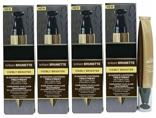 Image of John Frieda Brilliant Brunette Visibly Brighter Shower Lightener, Lighten Dark Roots and Hair, Suitable for Colour Treated Hair, 34ml x 4