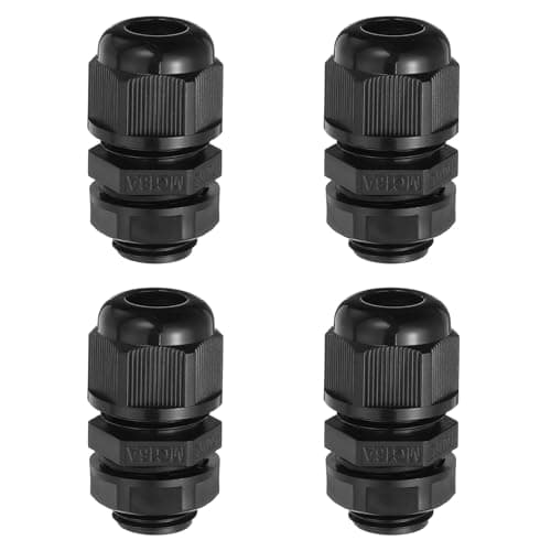 Image of sourcing map 4 Pcs M16 Cable Gland, 6-10mm Wire Hole Waterproof Nylon Joint for Cable Fixing, Wiring, Repairing, Gland Replacement, Electrical Appliances, Black