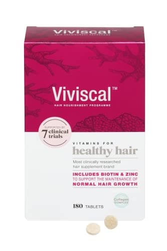 Image of Viviscal Biotin Hair Supplement For Women, Pack of 180 Biotin & Zinc Tablets, Natural Ingredients with Rich Marine Protein Complex AminoMar C, Contributes to Healthy Hair Growth (3 Month Supply)